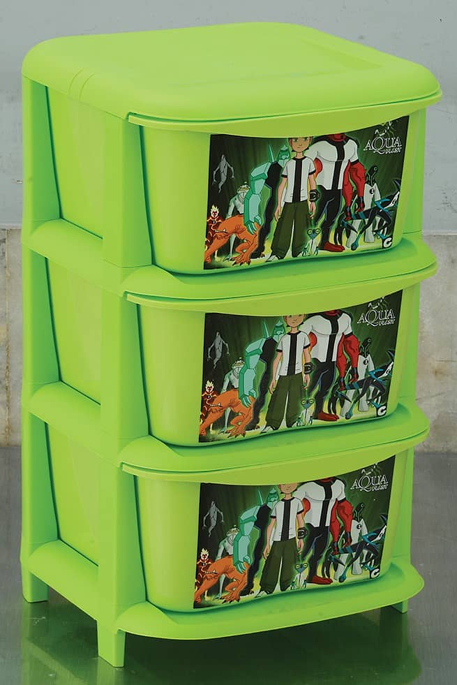 Kids Ben 10 Drawers Portable Kids Almirah Chester Drawer 3 Layers 2