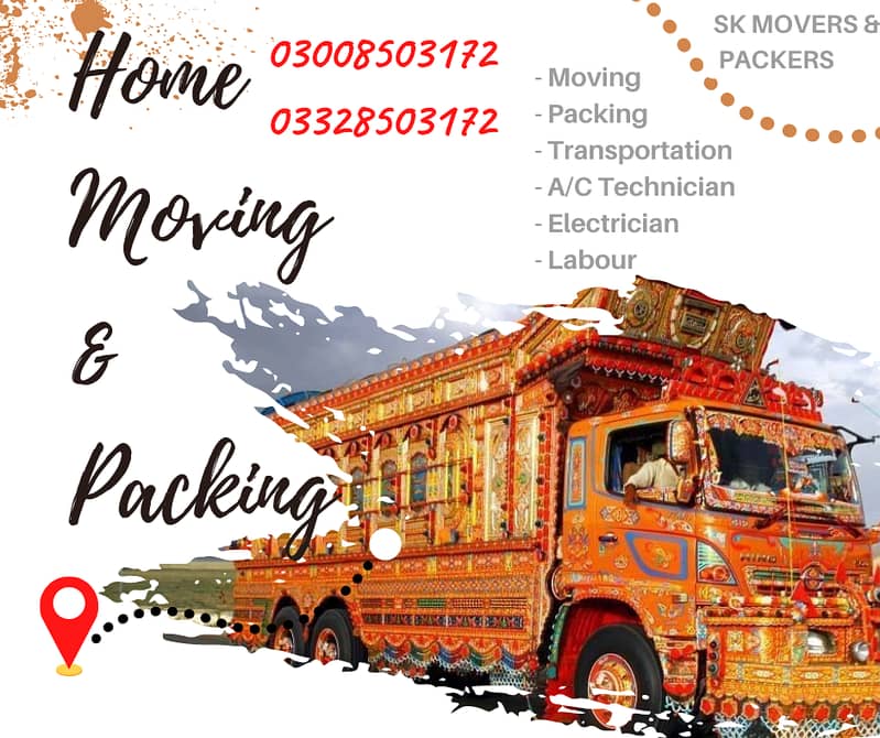 SK Movers| Packing & Relocation Services 0332-8503172 0300-8503172 2