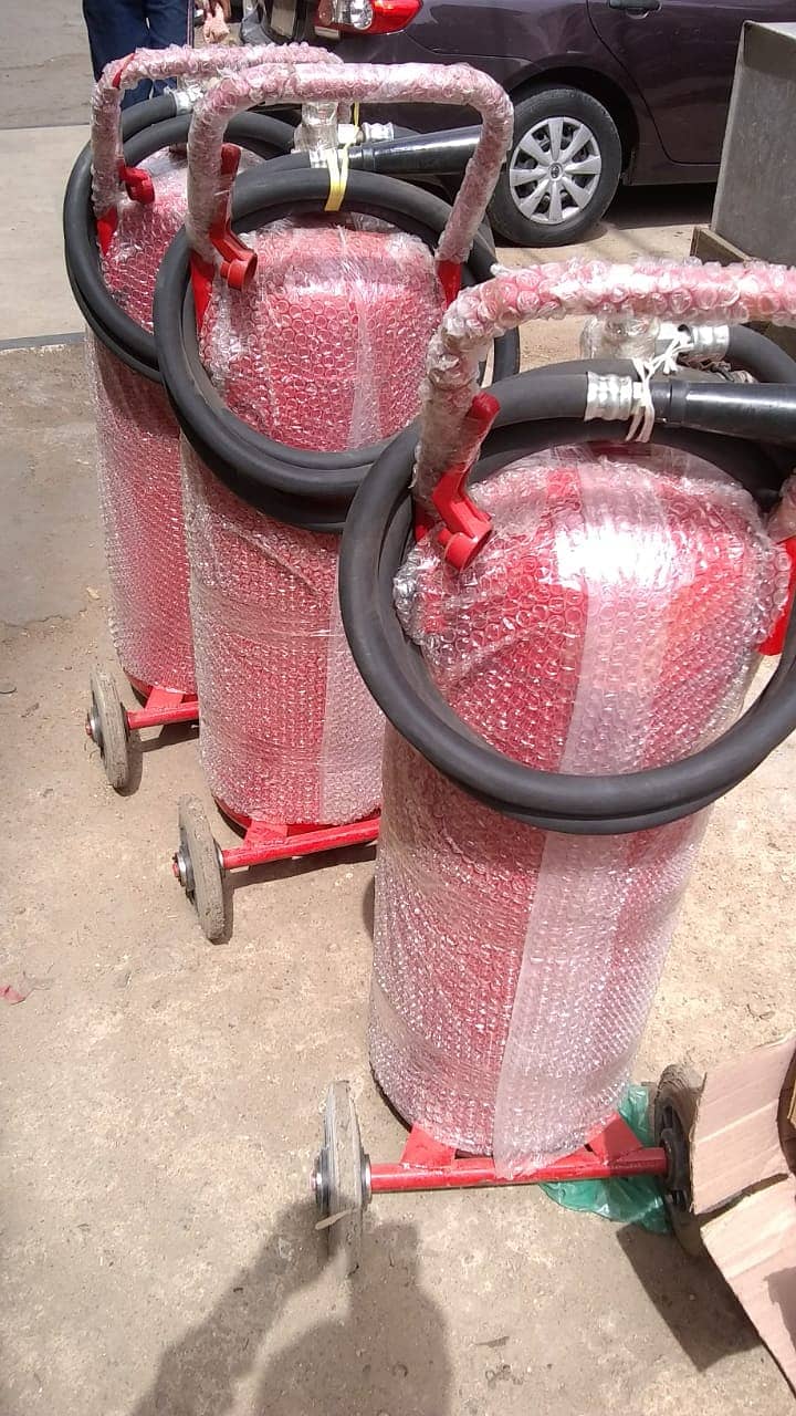 Dry Chemical Powder Fire Extinguisher Trolley 0