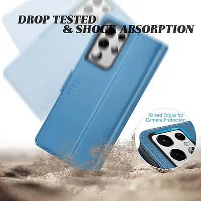 TUCCH Samsung S21 plus Wallet Cellphone Case Lake Blue Pouch Cover 1