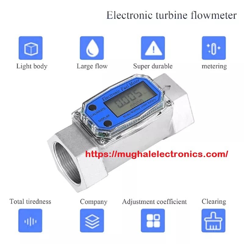 Digital LCD Flow Meter Turbine Fuel Meter 2 inch For Oiil Air 0