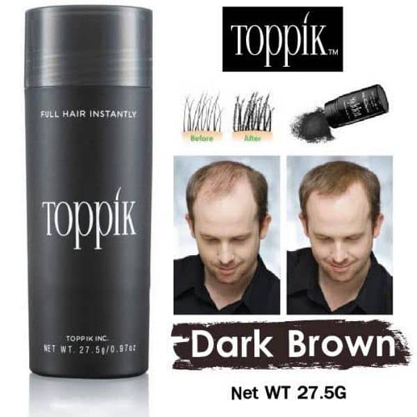 New) Toppik Hair Loss Building Fibers, Dark Brown, 27.5g 0