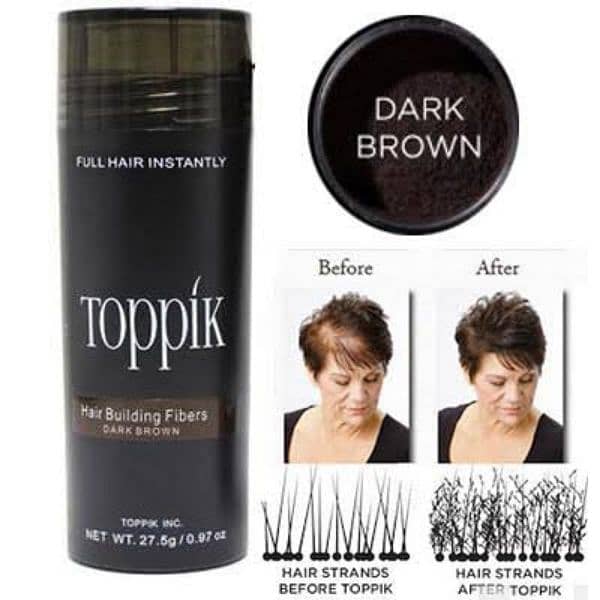 New) Toppik Hair Loss Building Fibers, Dark Brown, 27.5g 3