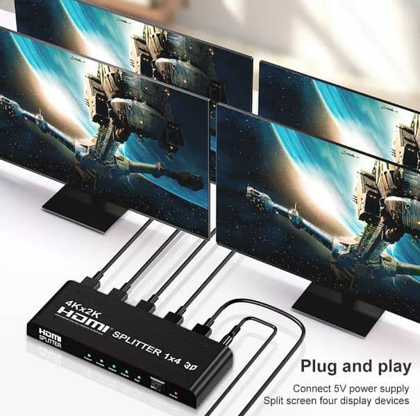 4K HDMI Splitter 1x4 Full HD HDMI distributor 4 in 1 out 0