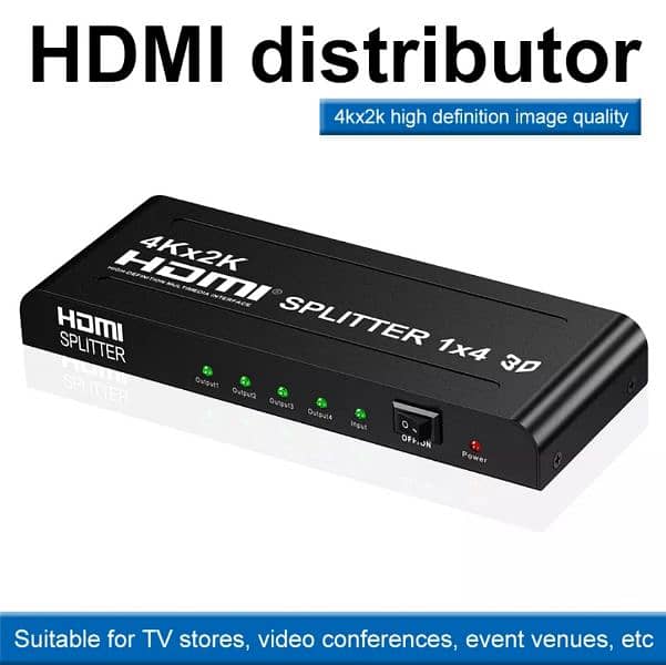 4K HDMI Splitter 1x4 Full HD HDMI distributor 4 in 1 out 3