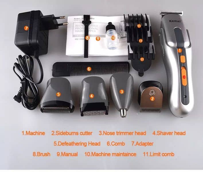 Original Dingling Kemei Hair Beard iron Trimmer Shaver Shaving Machine 8