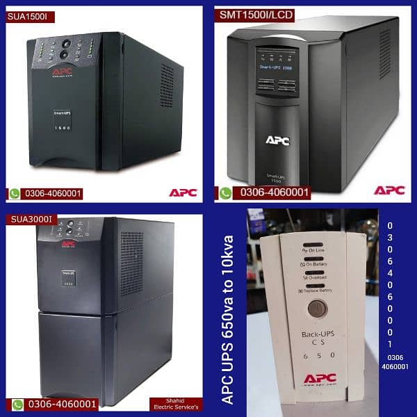 APC SMART UPS 1500VA 24V 980WATT  and 1kva to 500kva all models 6