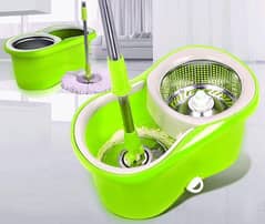 360 Spin Mop Bucket Set Portable Double Drive Stainless Steel Bucket