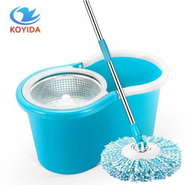 360 Spin Mop Bucket Set Portable Double Drive Stainless Steel Bucket 3