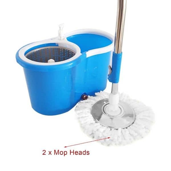 360 Spin Mop Bucket Set Portable Double Drive Stainless Steel Bucket 4