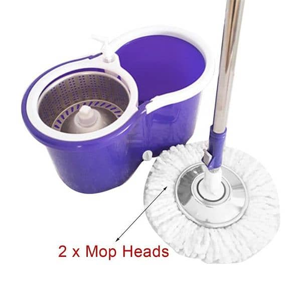 360 Spin Mop Bucket Set Portable Double Drive Stainless Steel Bucket 5