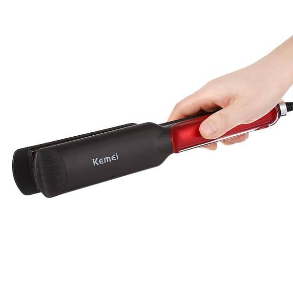 Kemei Wet/Dry Ceramic Professional Hair Straightener Fast Heating 2