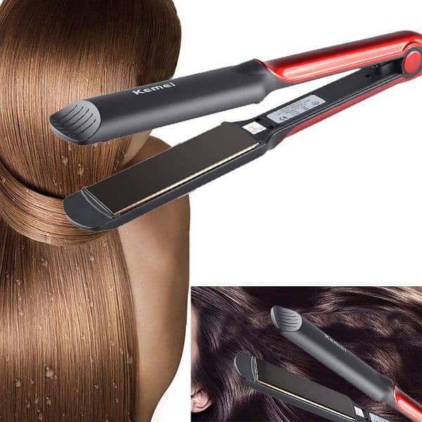 Kemei Wet/Dry Ceramic Professional Hair Straightener Fast Heating 3