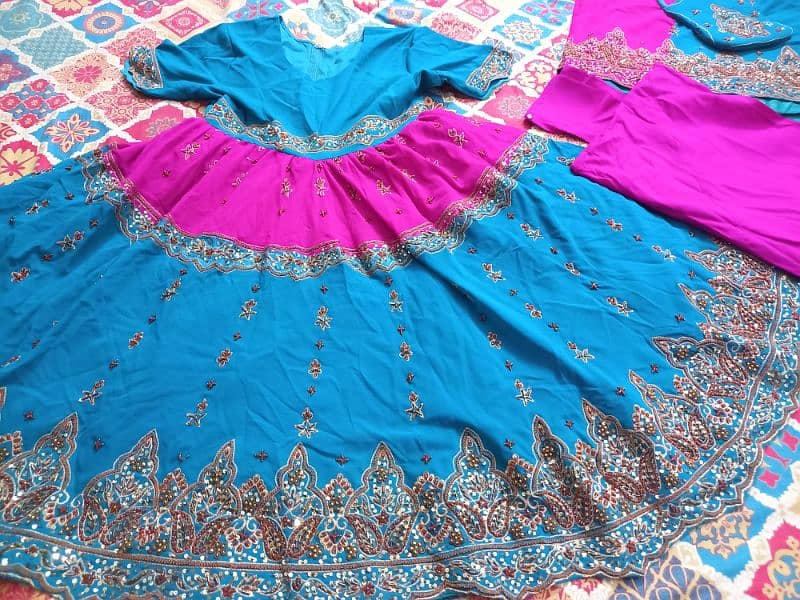 beautiful embroided frok with churidaar pajama 0