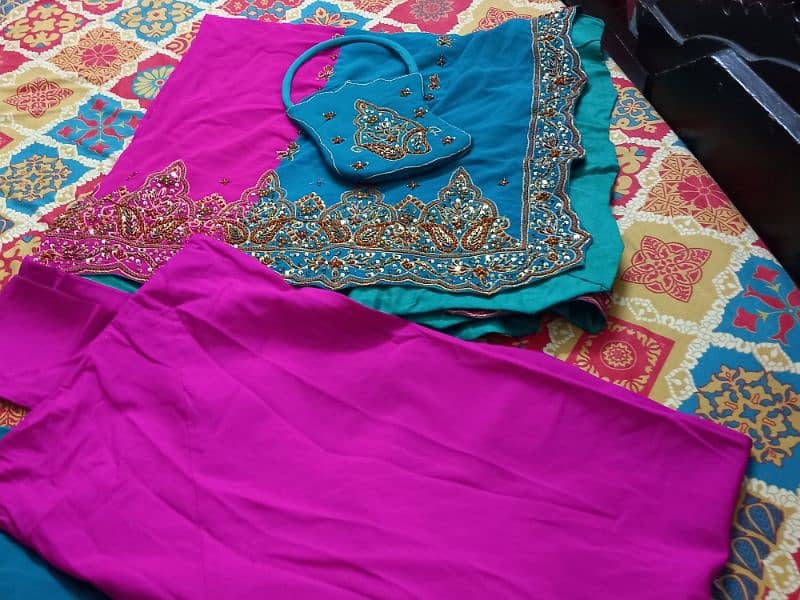 beautiful embroided frok with churidaar pajama 2