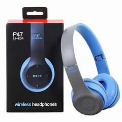 P47 Wireless Bluetooth Headphones - Rechargeable and Foldable