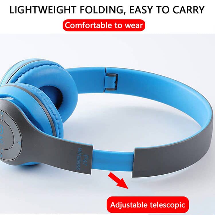 P47 Wireless Bluetooth Headphones - Rechargeable and Foldable 5