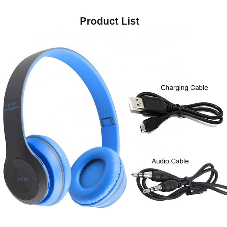 P47 Wireless Bluetooth Headphones - Rechargeable and Foldable 6