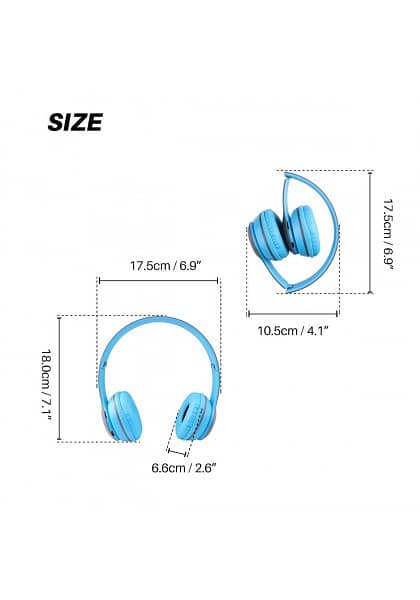 P47 Wireless Bluetooth Headphones - Rechargeable and Foldable 11