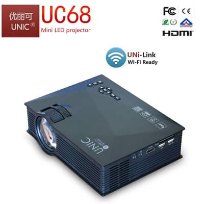 UNIC UC68S FullHD LED WiFi Projector (Amazon Import) with Free HDMI Ca 1
