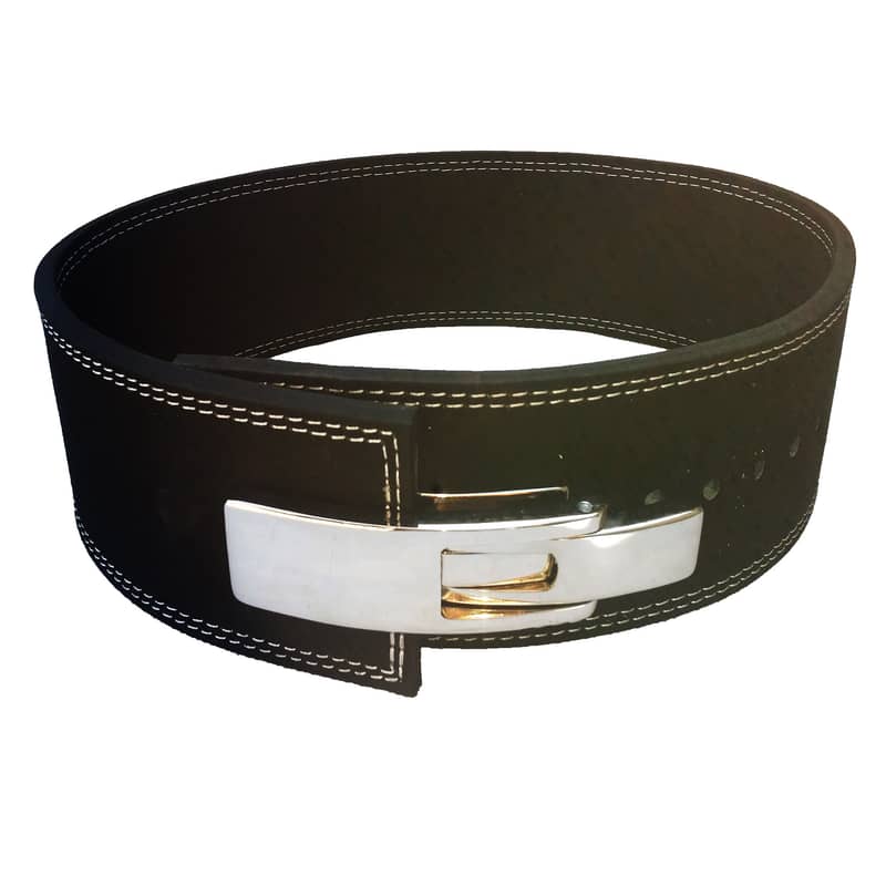 power weight lifting belt Leather made with Lever Buckle 7
