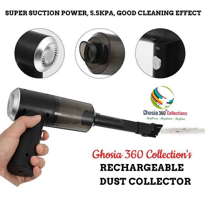 2 in 1 USB Rechargeable Wireless Car Vacuum Cleaner Dust Collector 9