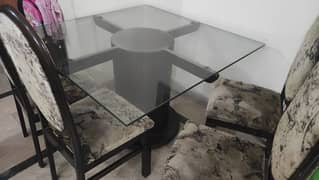 4 seater glass top dining