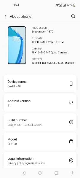 One Plus 9r 12/256 dual sim 5g 10