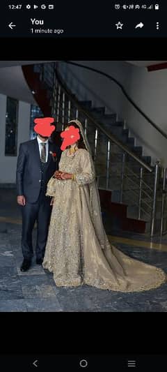 bridal dress. . . walima trail. . . . one time used. . . 10 inch trail. . . .