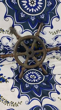 Antique ship steering wheel original material bronze