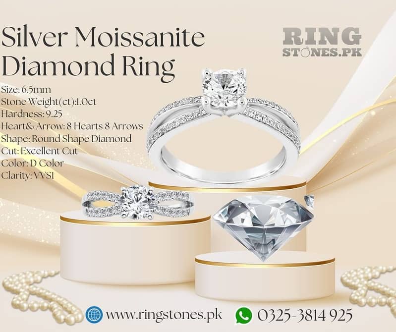 Moissanite diamond silver jewellery 2