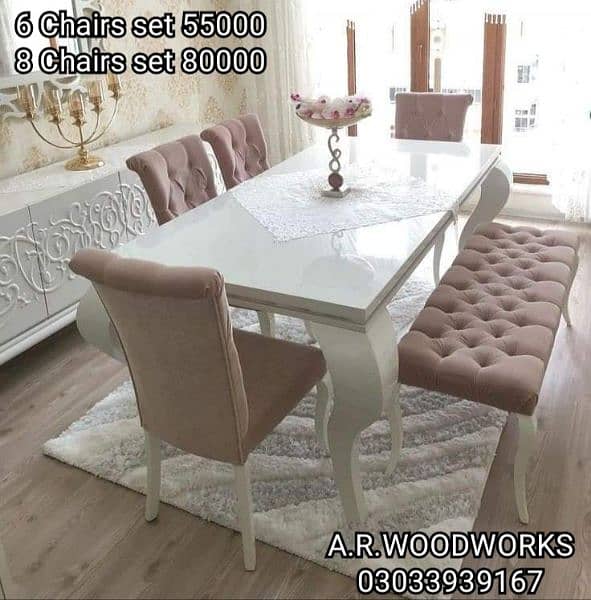 DINING CHAIRS / DINING TABLE / SOFA CHAIRS / DINING SET / BEDROOM SET 6