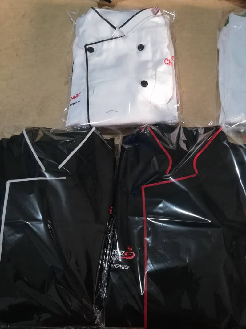 Black & White Chef Coat Uniform Uniform, Workwear, Security Guard suit 1
