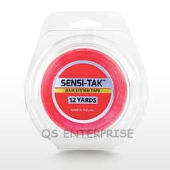 Red Tape Sensi-Tak Wig / Unit Double Sided Tape Roll Strong 12yards