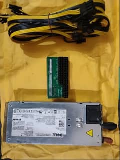 1100 Watt Dell Server Power Supply With Breakout Board & 6 Dual Cables