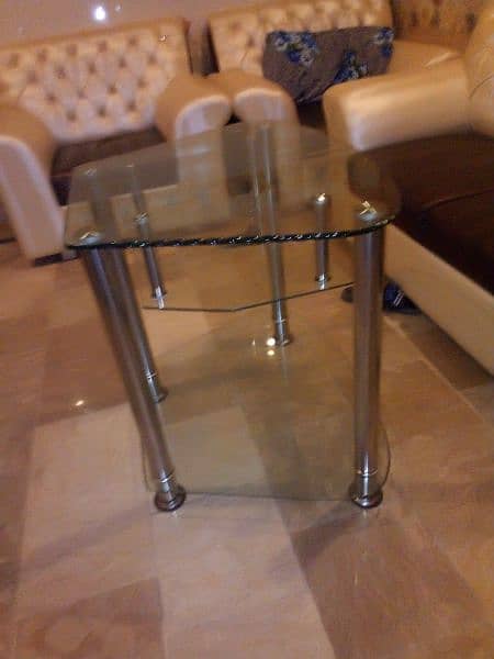 glass mirror table 3 glass mirror sofa table only condition very good 0