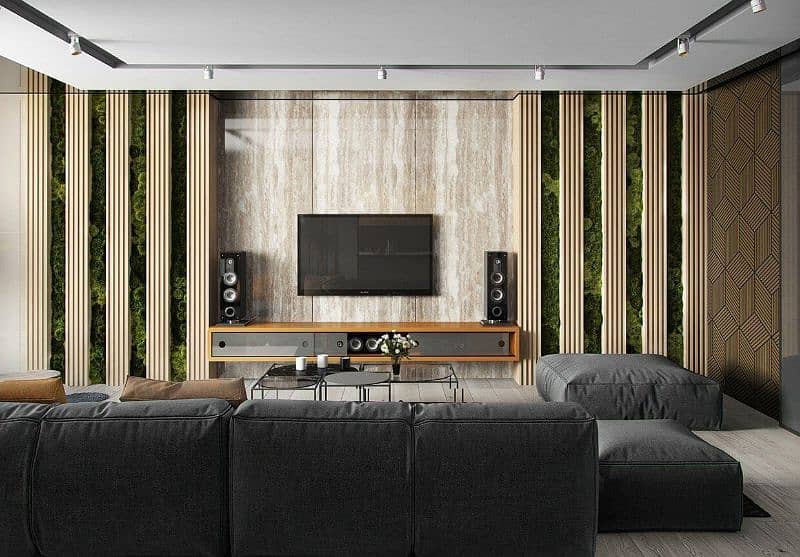 wallpaper, pvc, blinds, wooden & venil floor, artifical grass, paint 0