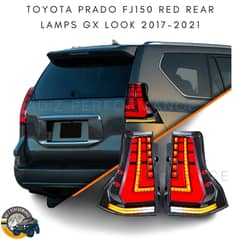 Red Rear Lamps Back Lights Tail Lamps Toyota Prado FJ150 GX Look 2017