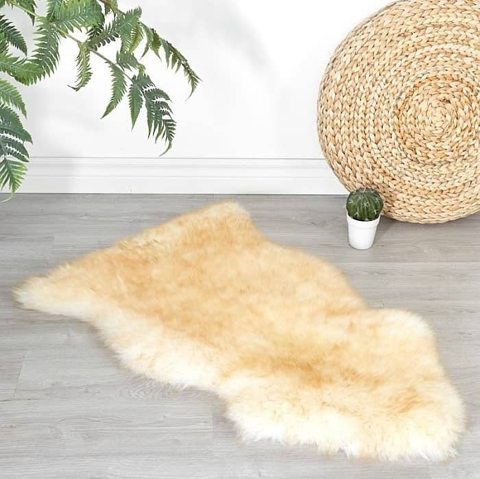 White Sheepskin Rug | Original Leather HAIRON carpets for luxury room 5