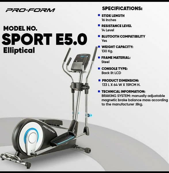 Proform USA Elliptical Sports E5.0

Fitness Machine 2