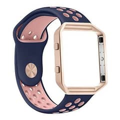 Fitbit Blaze Watch Bands Silicone Rubber with Frame Rose Gold