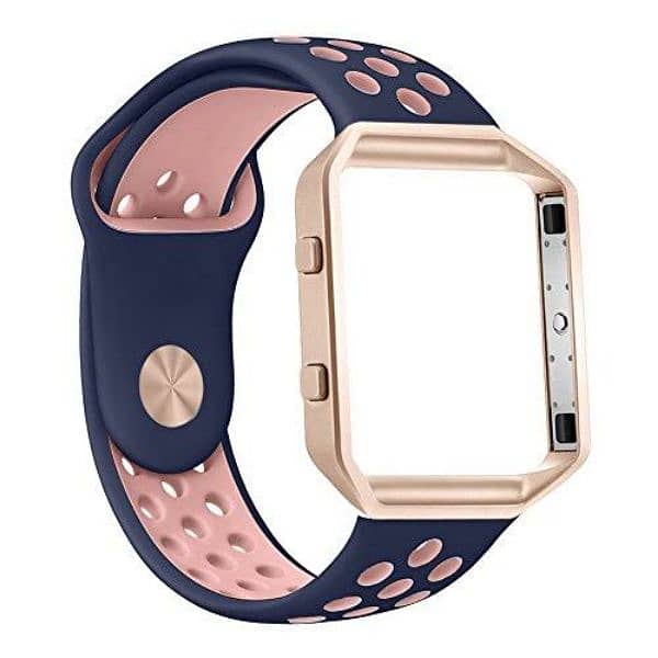 Fitbit Blaze Watch Bands Silicone Rubber with Frame Rose Gold 0