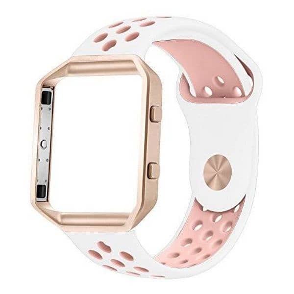 Fitbit Blaze Watch Bands Silicone Rubber with Frame Rose Gold 4