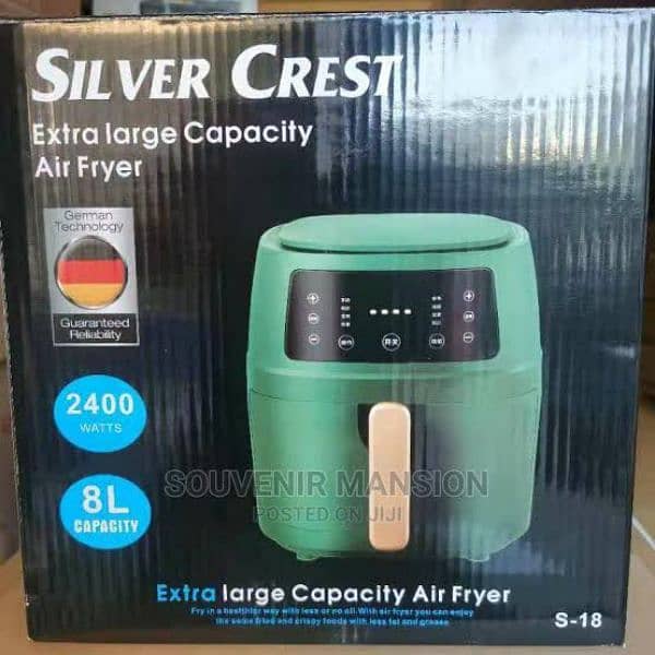 New) Silver Crest 2400-Watt Large Capacity Digital Air Fryer - 8.0L 2