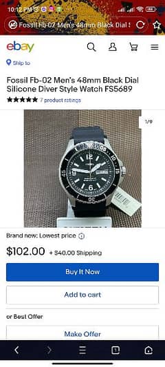 48mm Black Dial Silicone Diver Style 