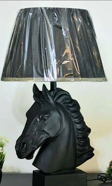 lamp black horse sculpture 1