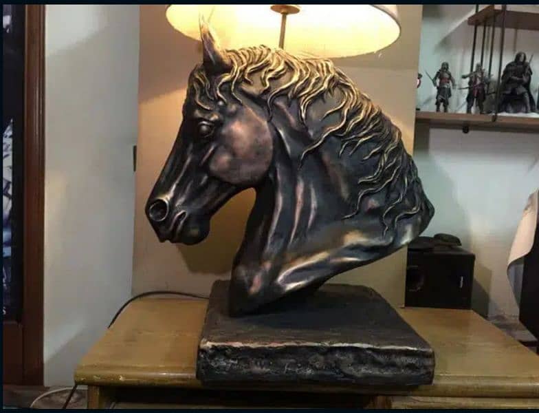 lamp black horse sculpture 4