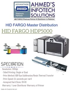 FARGO HPD5000 PVC/RFID CARD PRINTER (NEW MODEL) 0