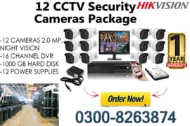 12 CCTV Cameras Ultra HD NightVision