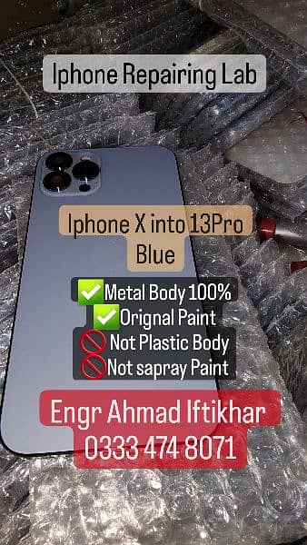 iphone x xs xr convert into 12 13 pro max housing casing body back 2